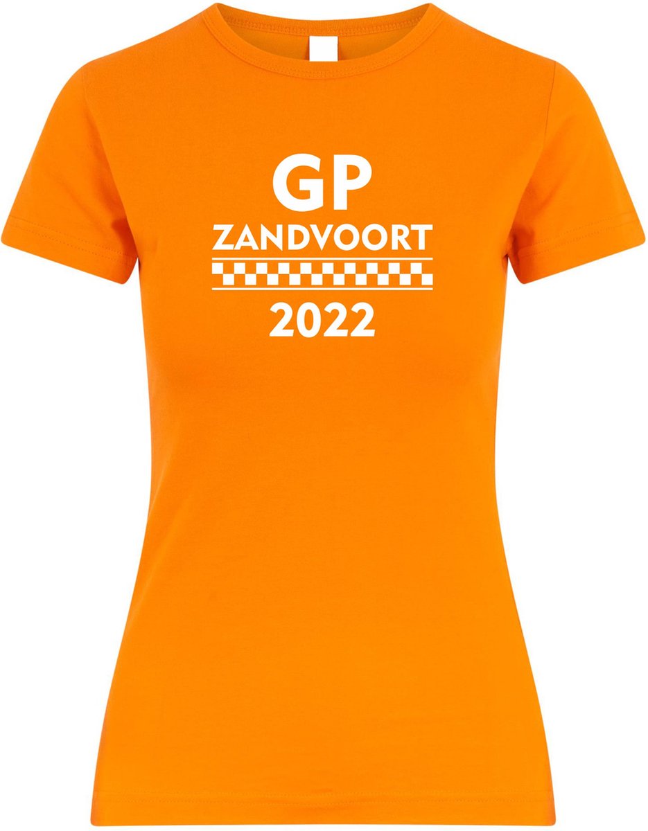 Dames t-shirt GP Zandvoort 2022 | Max Verstappen / Red Bull Racing / Formule 1 fan | Grand Prix Circuit Zandvoort | kleding shirt | Oranje | maat L